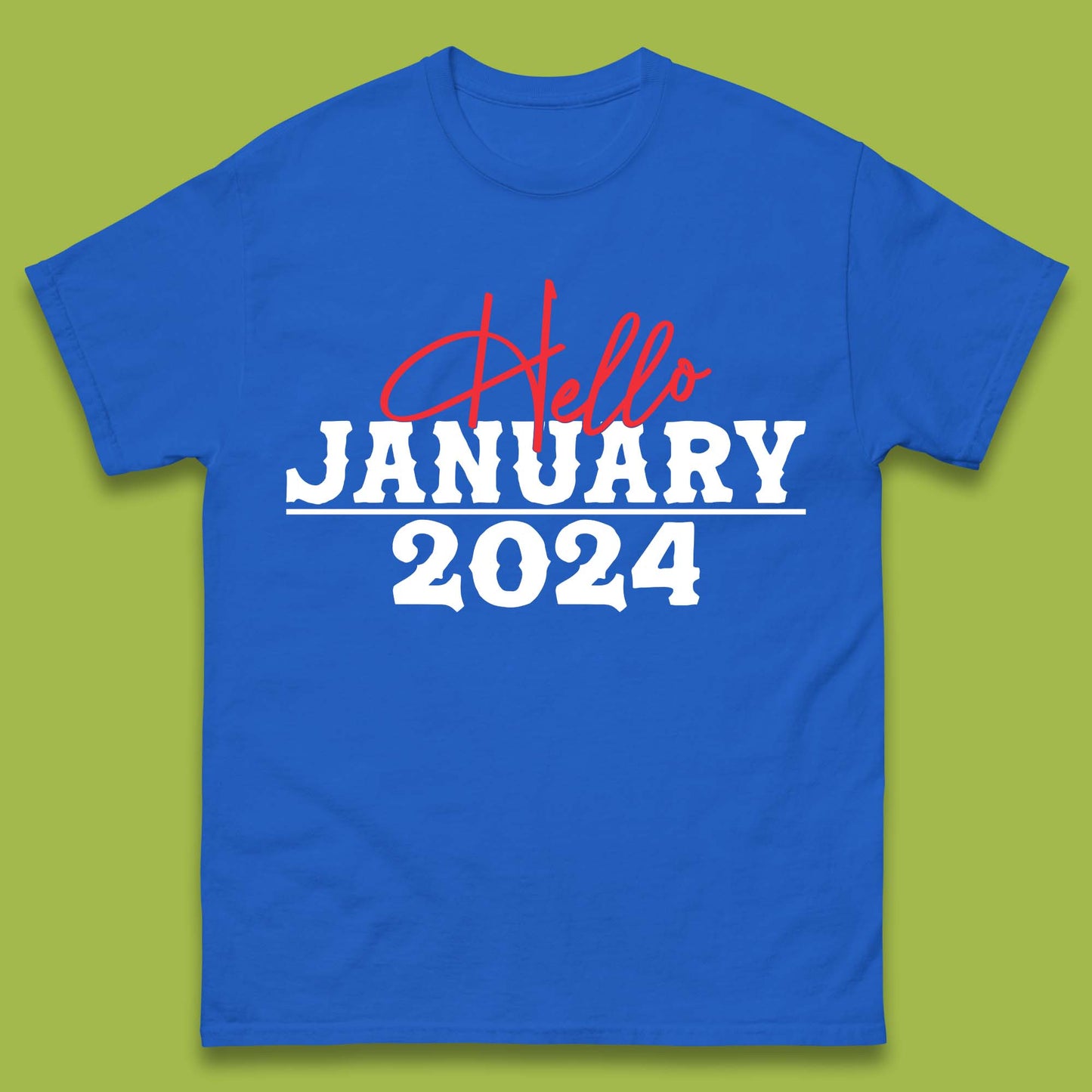Hello January 2024 Mens T-Shirt