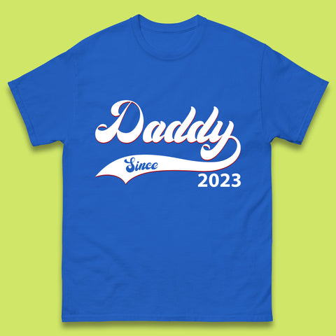Daddy Since 2023 Father's Day New Dad Baby Announcement Gift For Daddy Mens Tee Top