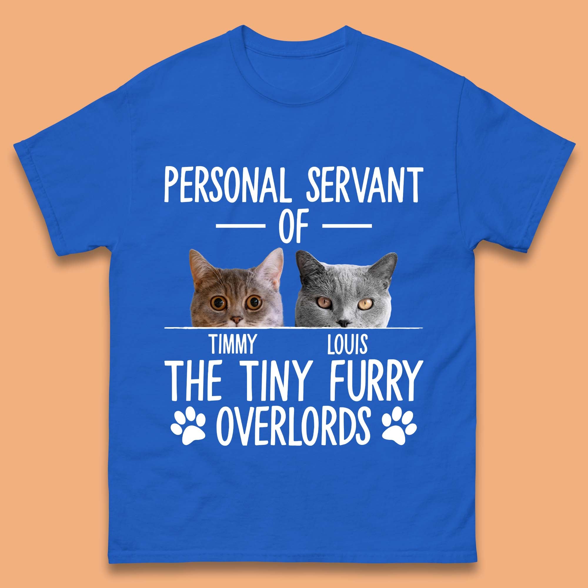Personalised Servant Of The Tiny Furry Overlords Mens T-Shirt