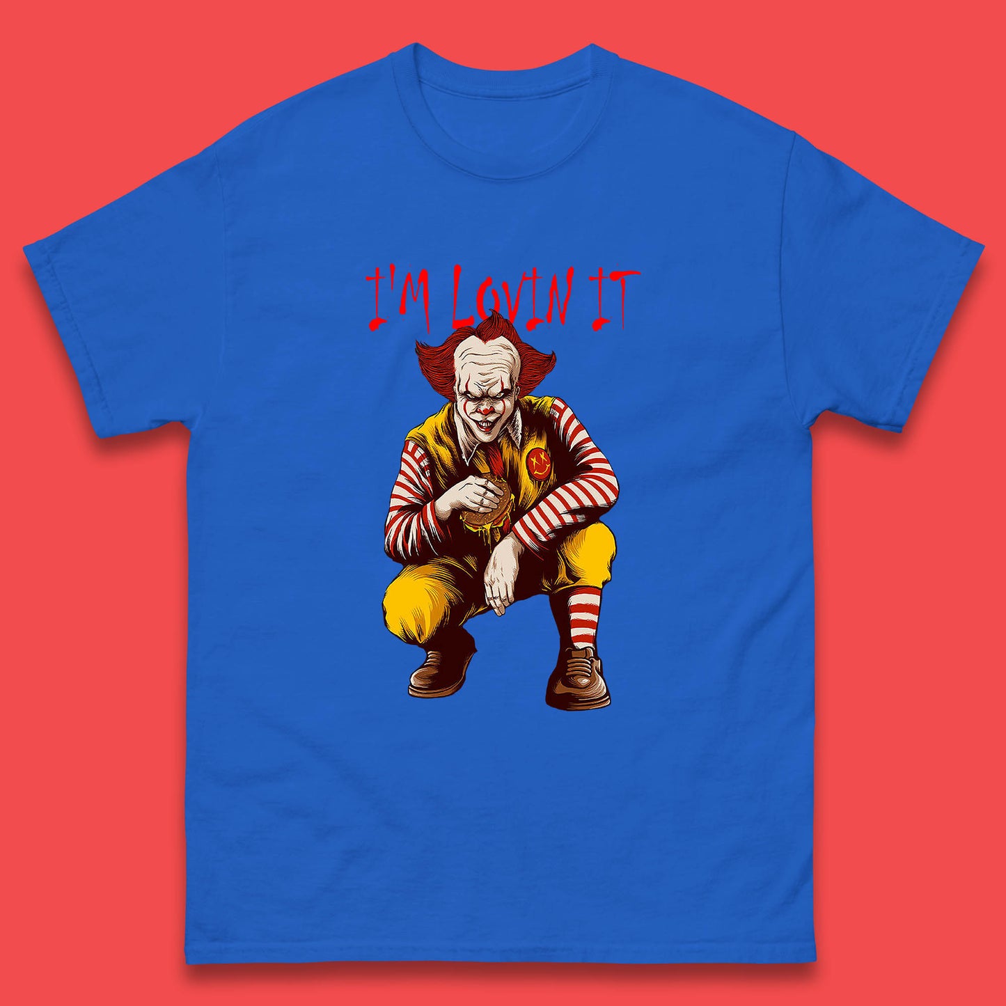 I'm Loven It Pennywise Clown Halloween IT Pennywise Clown Horror Movie Fictional Character Mens Tee Top