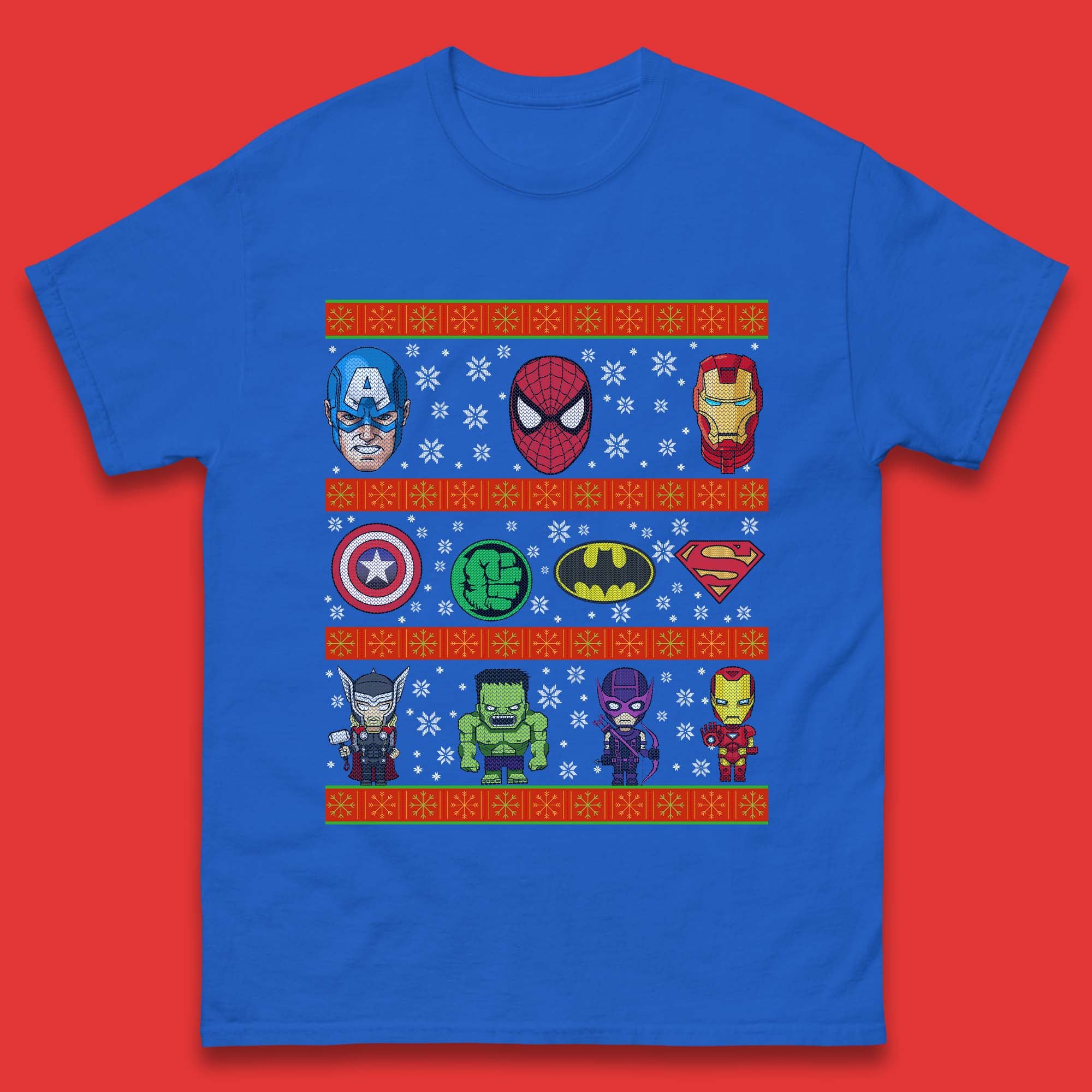 Avengers Superhero Christmas Mens T-Shirt