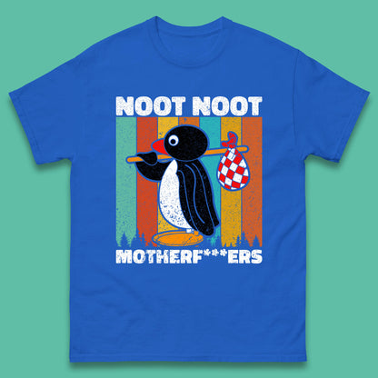 Noot Noot Pingu Madafakas Motherfcukers Funny Meme Vintage Retro Cartoon Anime Manga Mens Tee Top