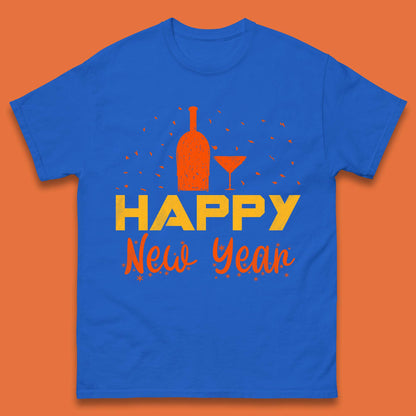 Happy New Year Wine Drinking Mens T-Shirt