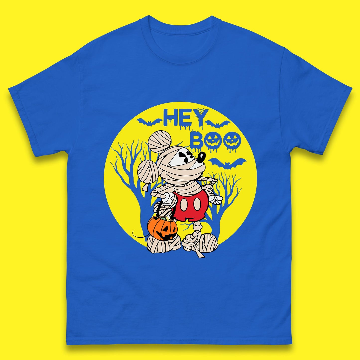 Hey Boo Disney Halloween Mickey Mouse Mummy Trick Or Treat Spooky Vibes Mens Tee Top