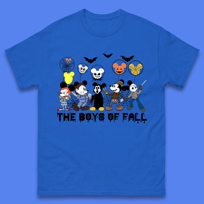 The Boys Of Fall Halloween Disney Mickey Mouse & Friends Horror Movie Characters Mens Tee Top