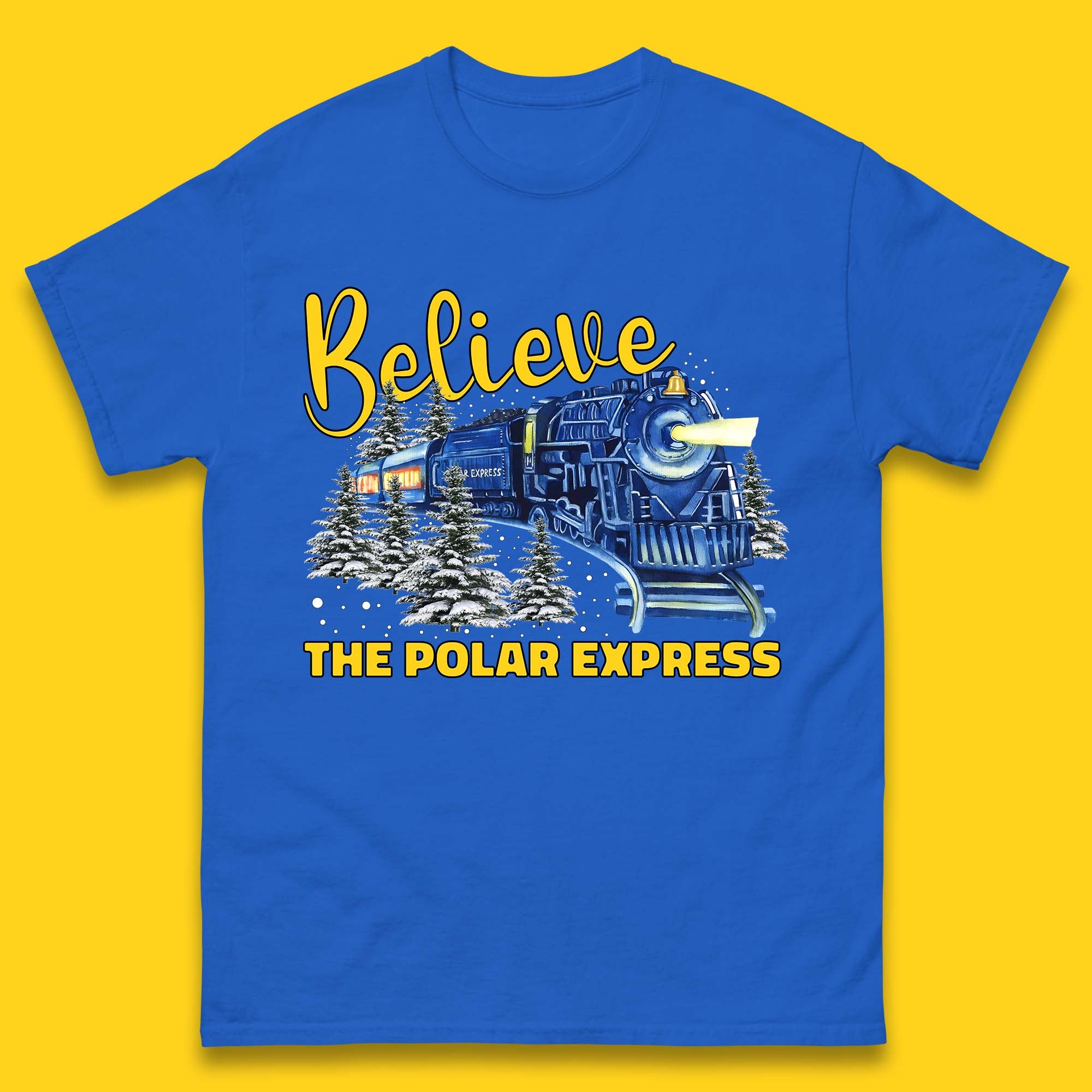 Believe The Polar Express Christmas Train Mens T-Shirt