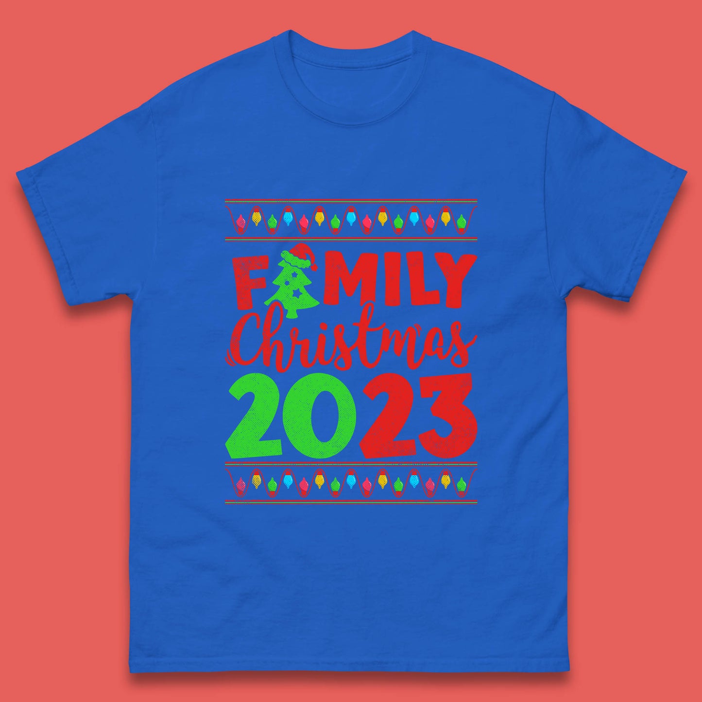 Family Christmas 2023 Merry Christmas Squad Xmas Matching Costume Mens Tee Top