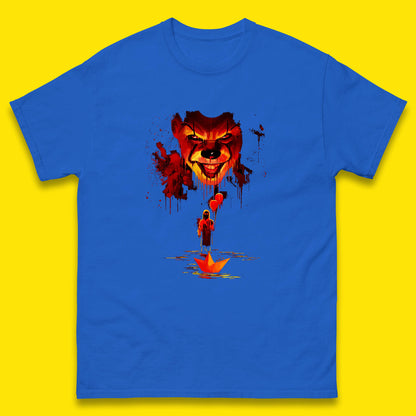 IT Clown Pennywise Halloween Horror Movie Character Serial Killer Clown Costume Mens Tee Top