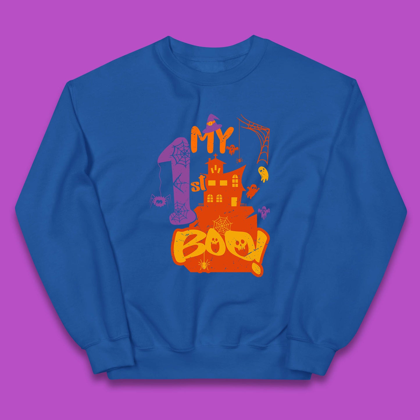 My 1st Boo Halloween Horror Scary Witch House Spooky Season Kids Jumper
