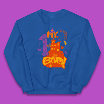 My 1st Boo Halloween Horror Scary Witch House Spooky Season Kids Jumper