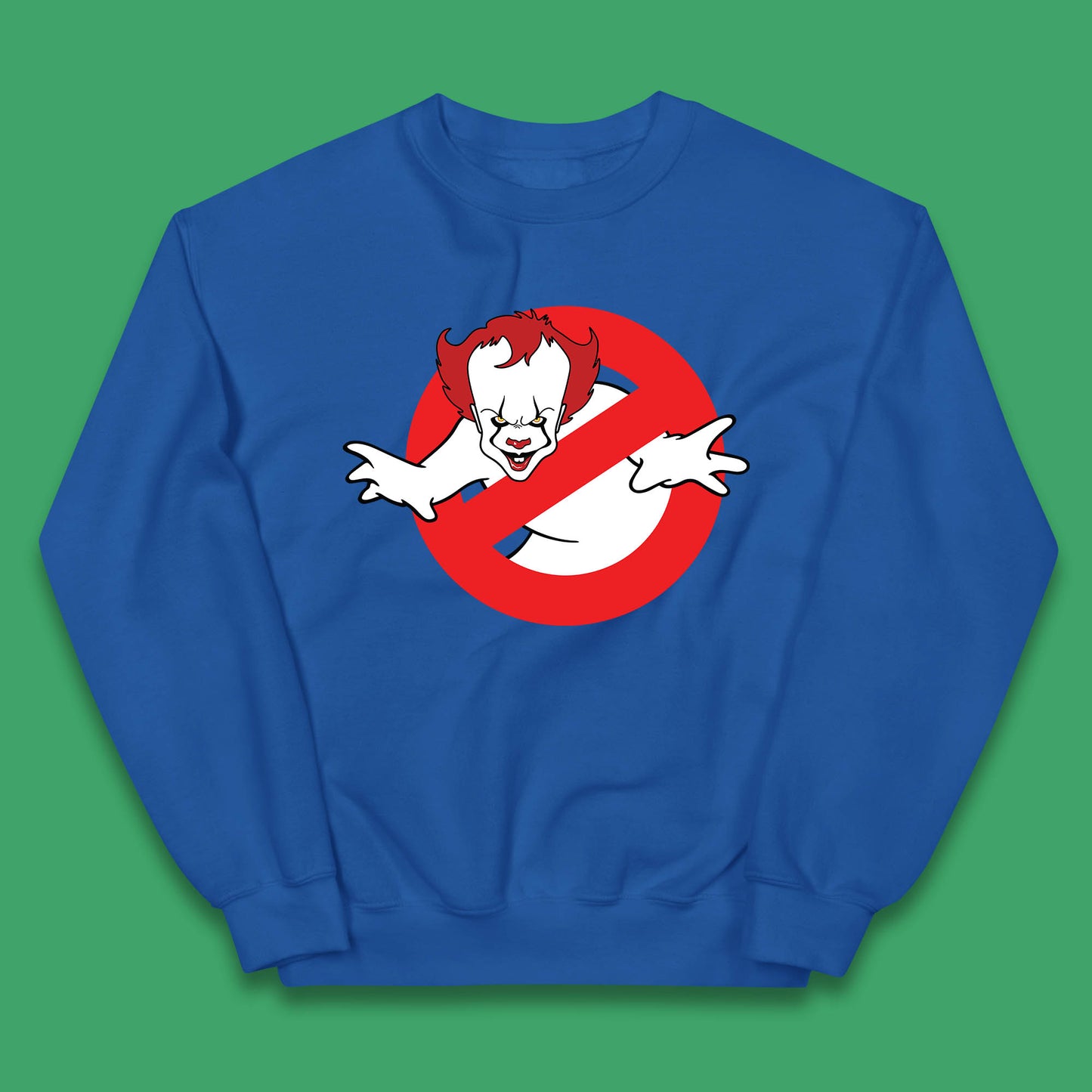The Real Ghostbusters No Ghost Halloween IT Pennywise Clown Movie Mashup Parody Kids Jumper