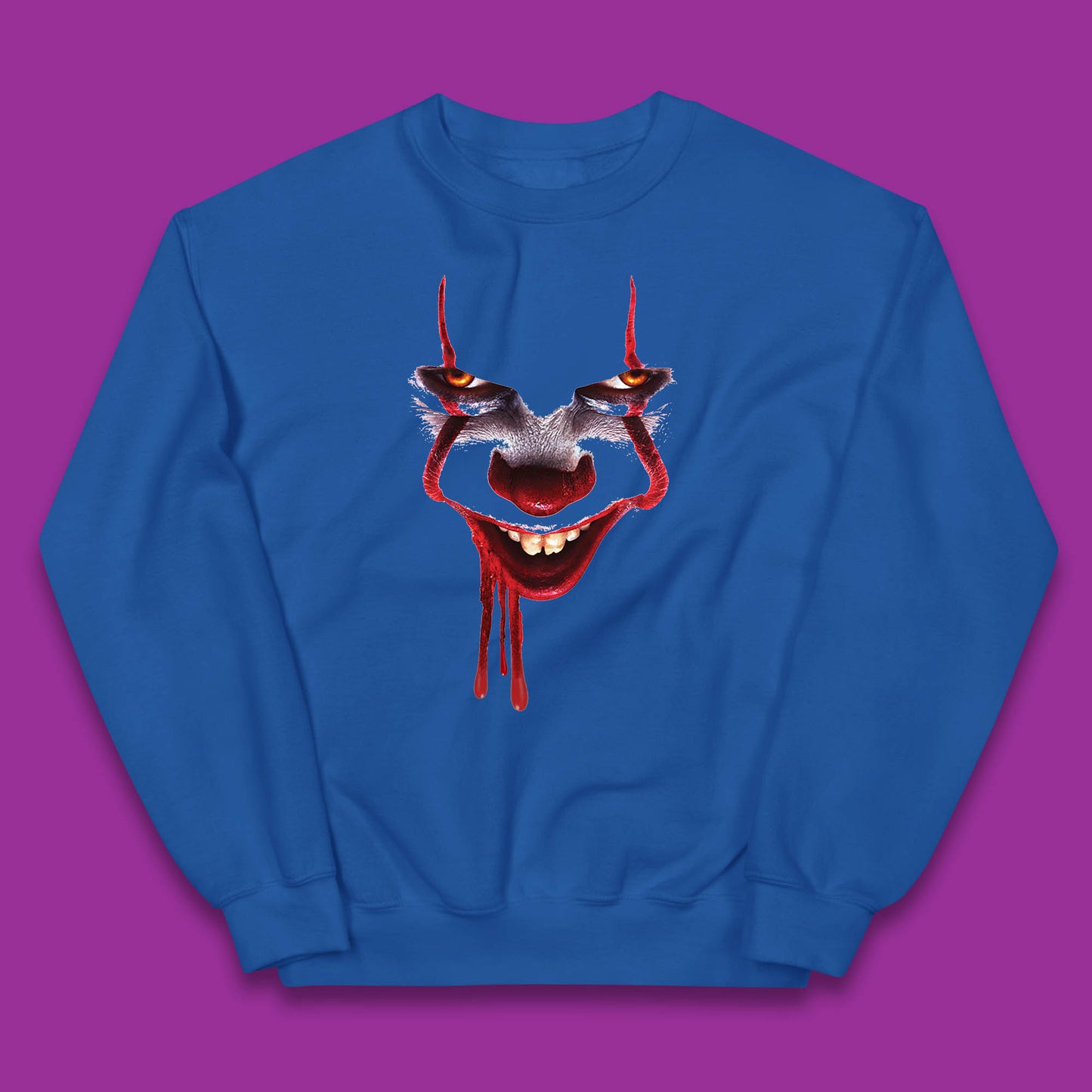 Pennywise Clown IT Chapter 2 Halloween Horror Movie Character Kids Jumper
