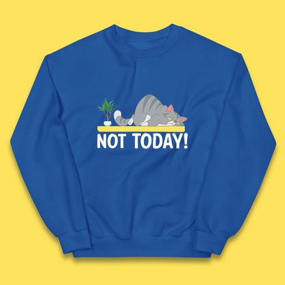 Not Today Cat Funny Kitten Lazy Cats Sleepy Cat Lover Kids Jumper