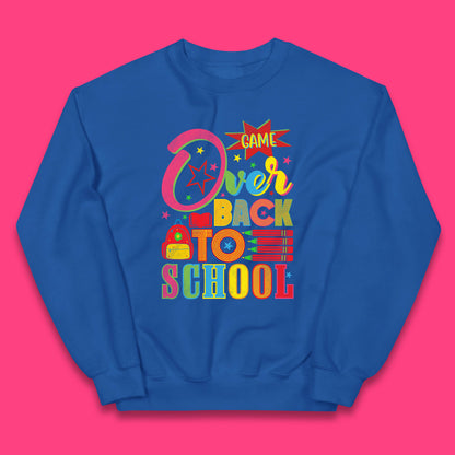 Game Over Back To School Gaming Lover Colorful School Costume Welcome Back to Learning Experience Kids Jumper