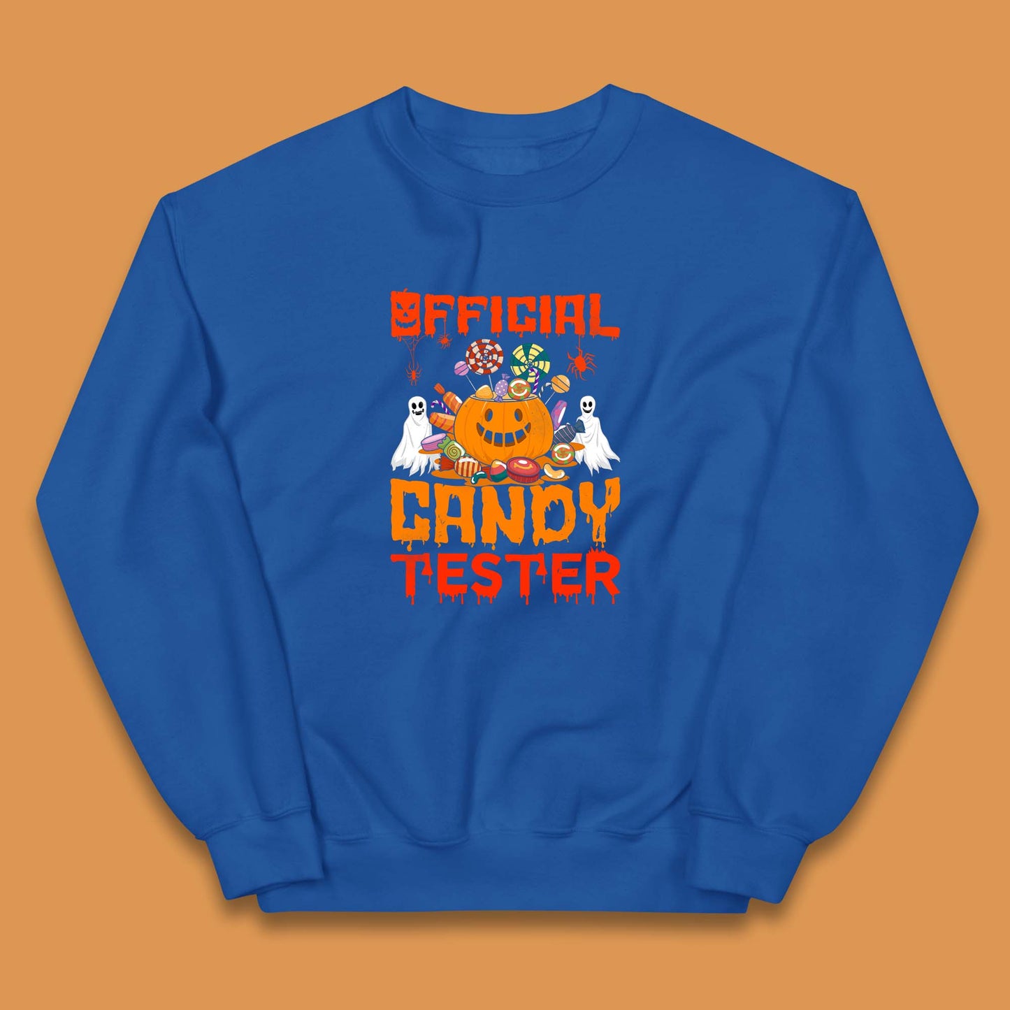 Official Candy Tester Halloween Trick Or Treat Funny Halloween Party Kids Jumper