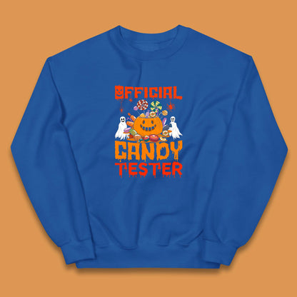 Official Candy Tester Halloween Trick Or Treat Funny Halloween Party Kids Jumper
