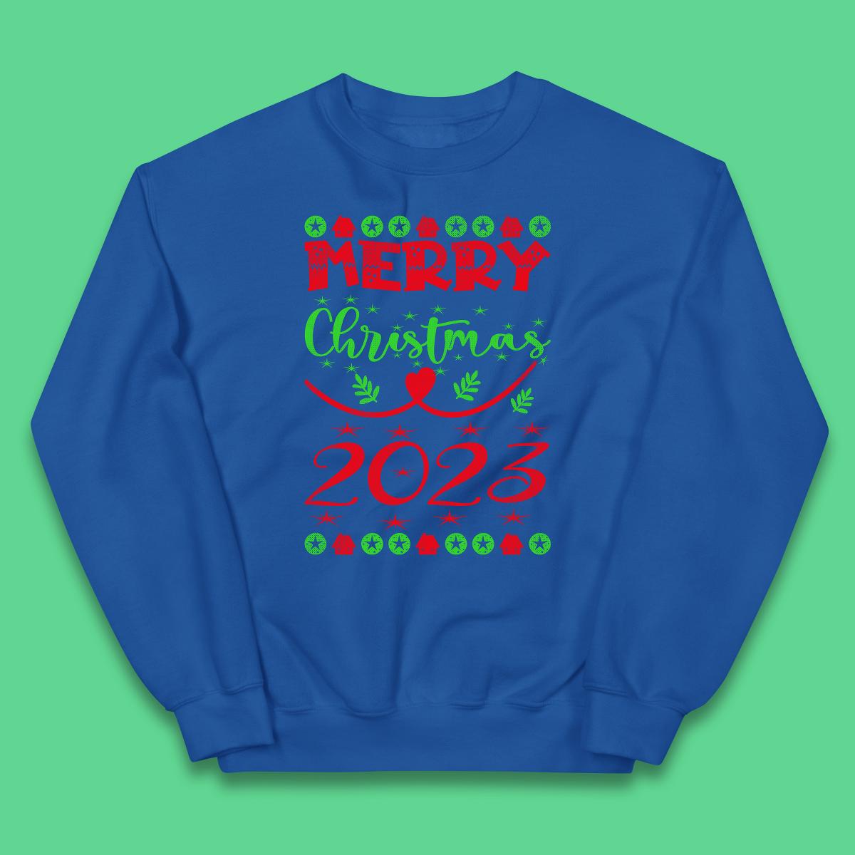 Merry Christmas 2023 Winter Holiday Xmas Festive Celebration Kids Jumper
