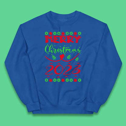 Merry Christmas 2023 Winter Holiday Xmas Festive Celebration Kids Jumper