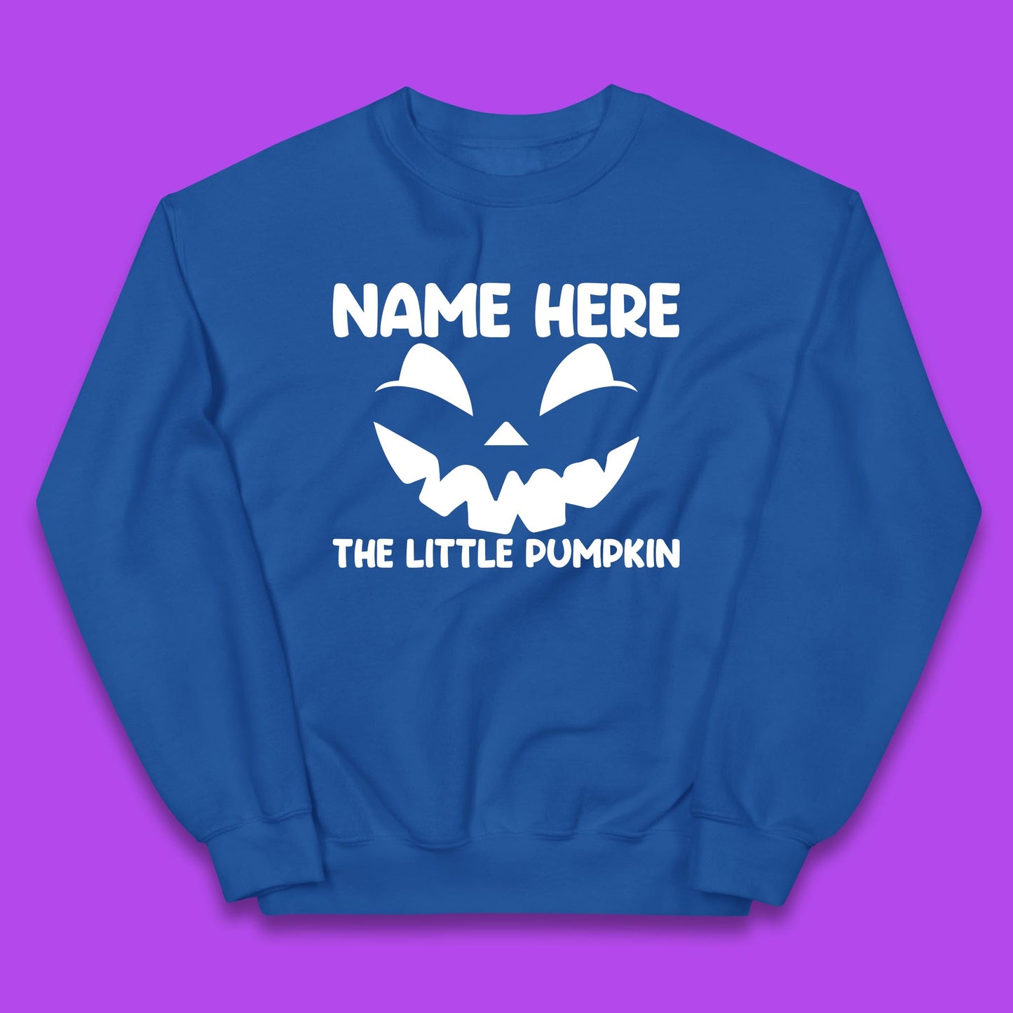 Personalised Your Name Here The Little Pumpkin Jack O Lantern Scary Spooky Face Kids Jumper