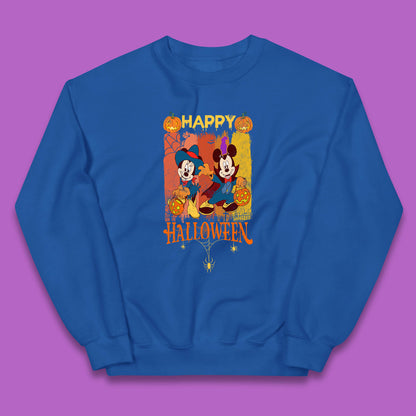 Happy Halloween Disney Witch Mickey Mouse Minnie Mouse Horror Scary Disneyland Trip Kids Jumper