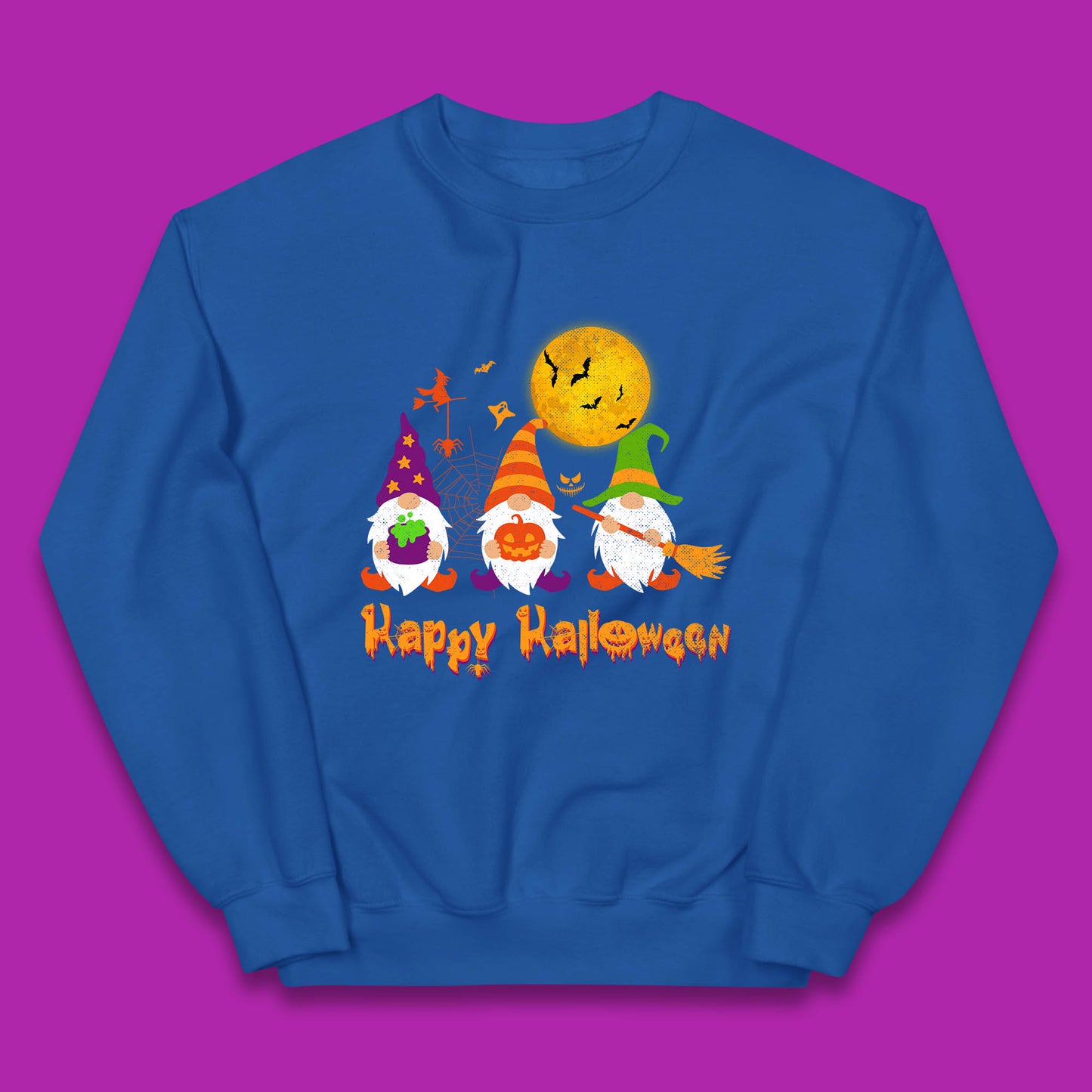 Happy Halloween Gnomies Spooky Witch Gnomes Scary Gnome Lover Kids Jumper