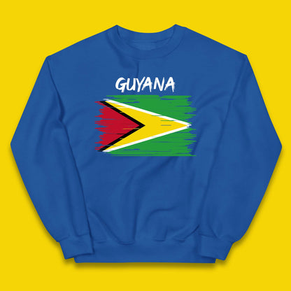 Guyana Flag Distressed Guyanese Flag Country In South America Kids Jumper