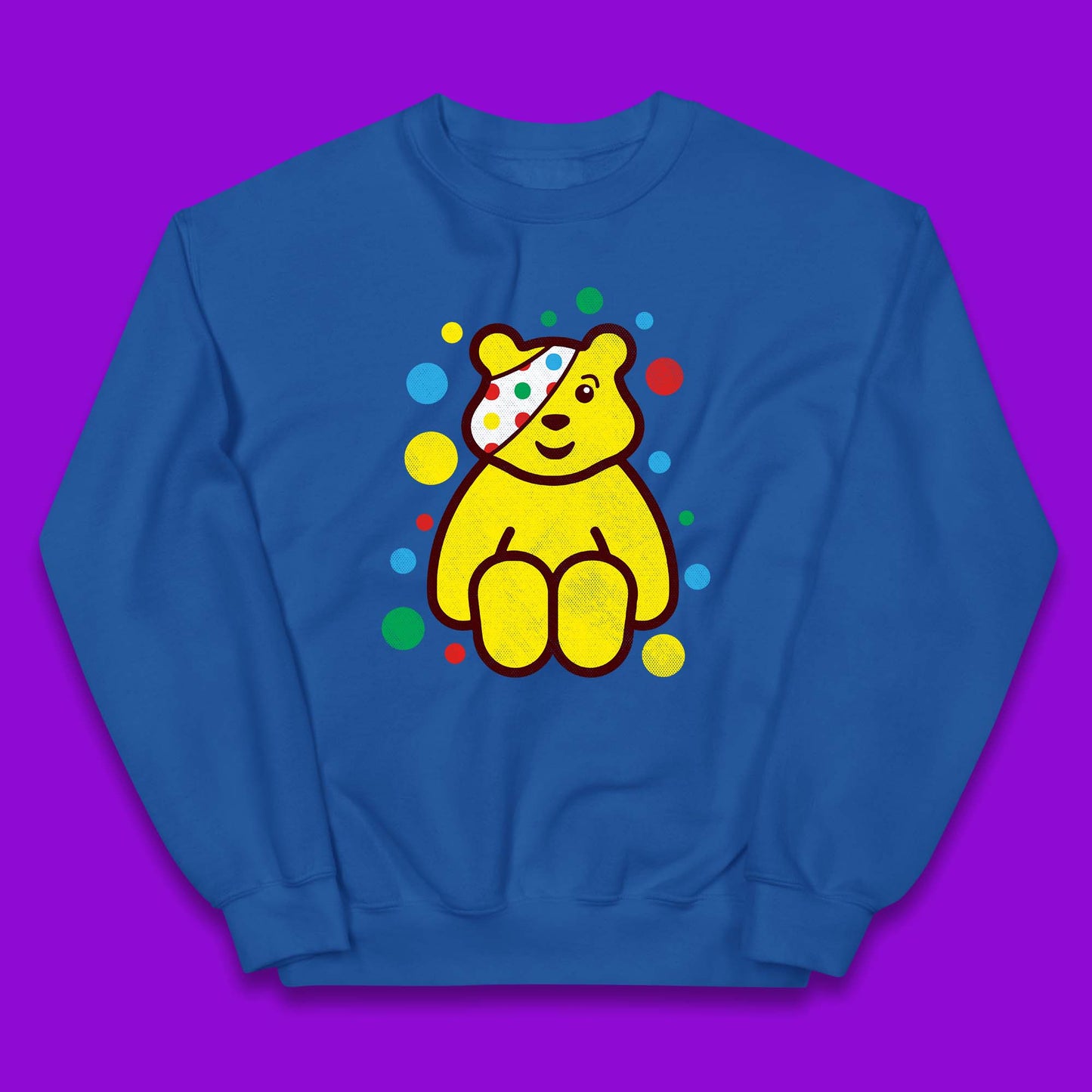 Children In Need Sitting Spotty Pudsey Bear Charity Raising Spotty Day Kids Jumper