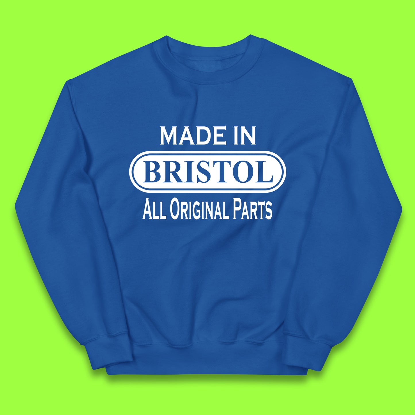 Made In Bristol All Original Parts Vintage Retro Birthday City in South West England Gift Kids Jumper