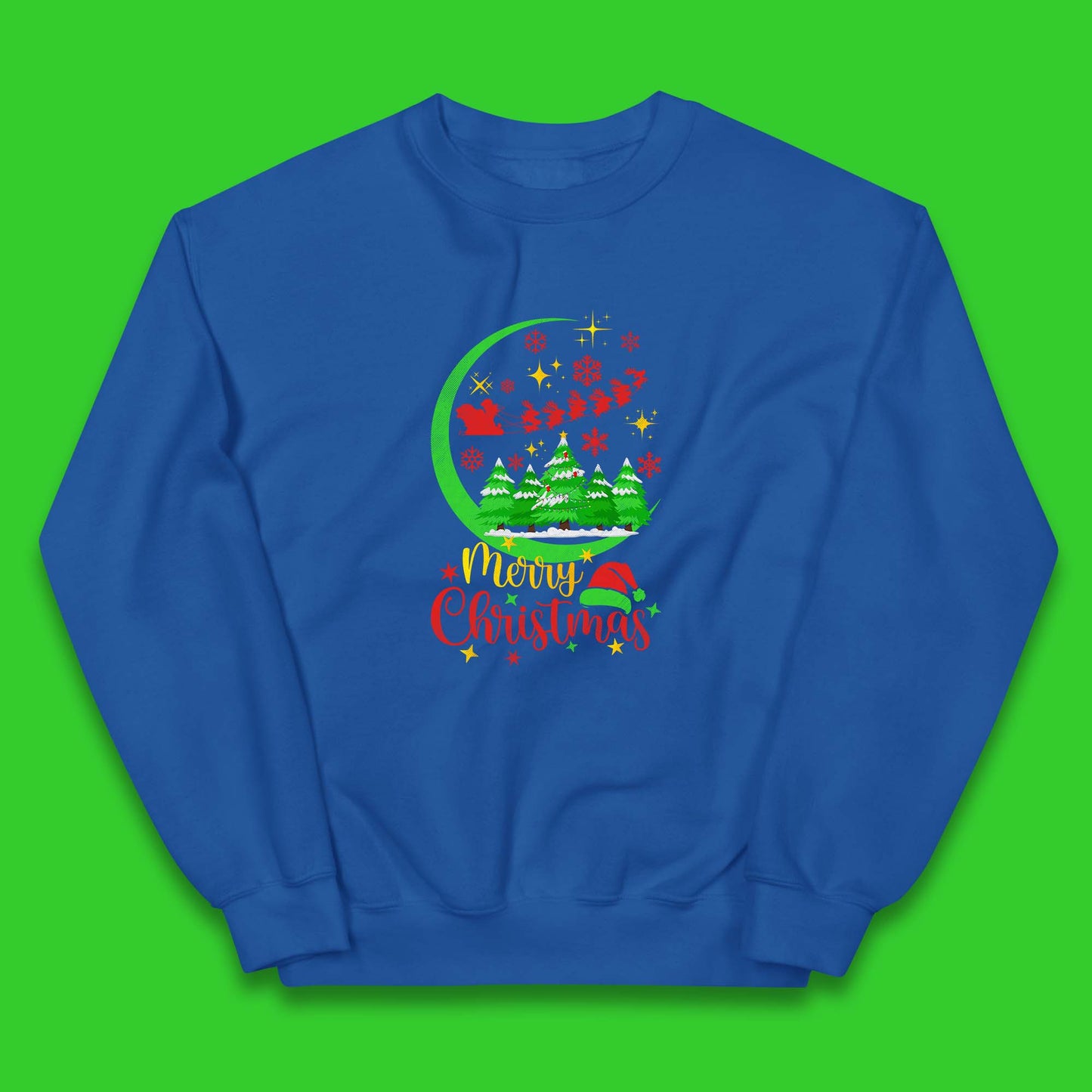 merry christmas santa trees jumper