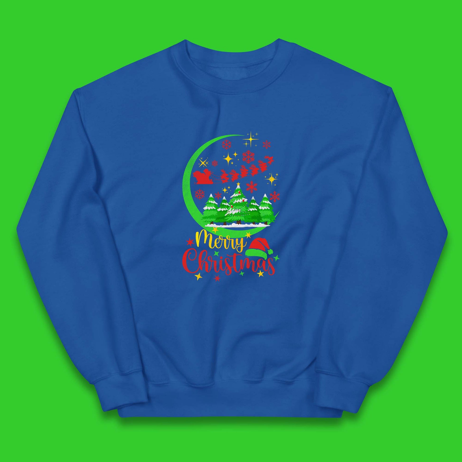merry christmas santa trees jumper