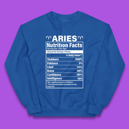 Aries Nutrition Fact Kids Jumper