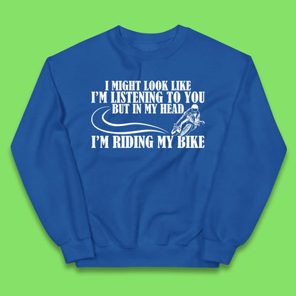 In My Head I'm Riding My Bike Kids Jumper