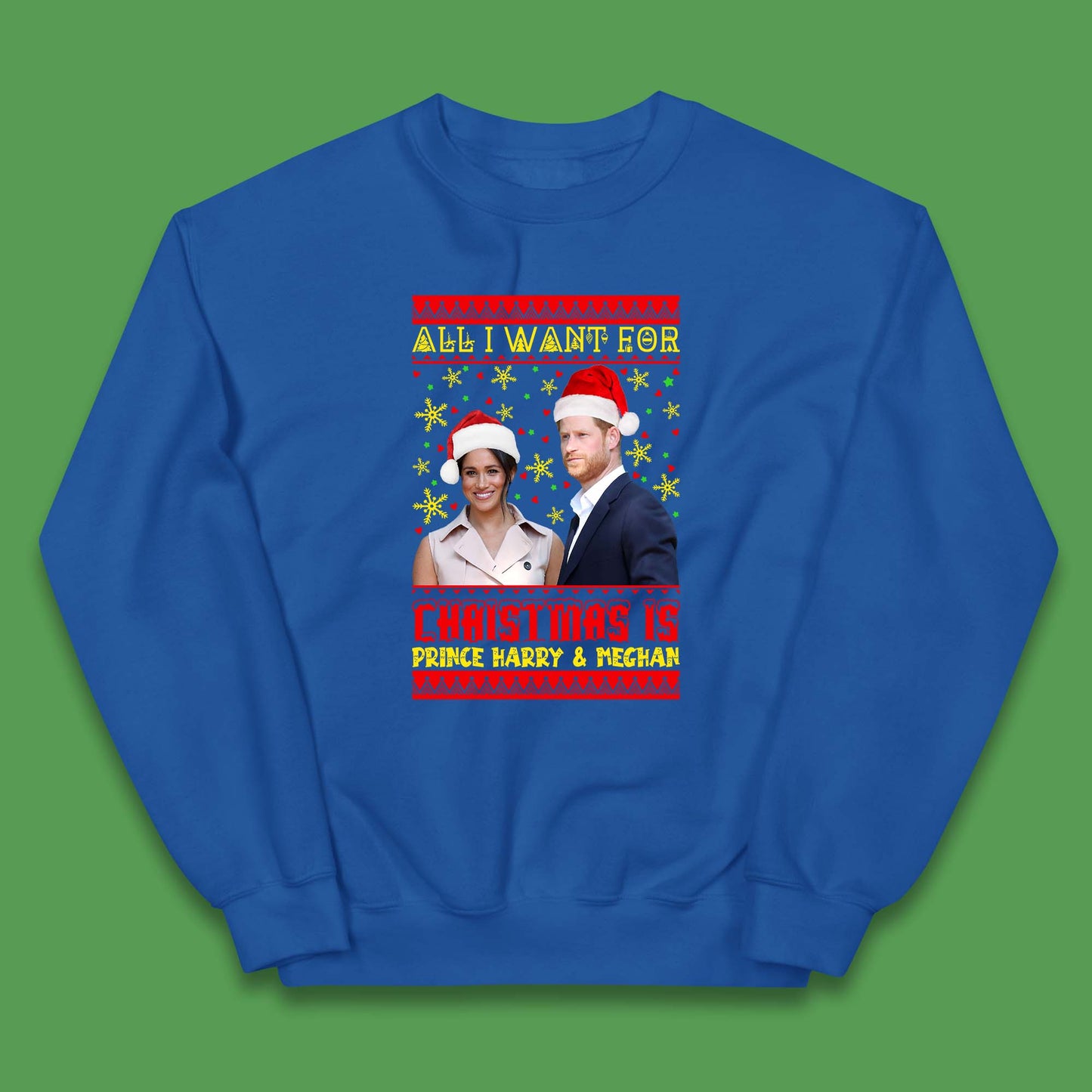 Prince Harry & Meghan Christmas Kids Jumper