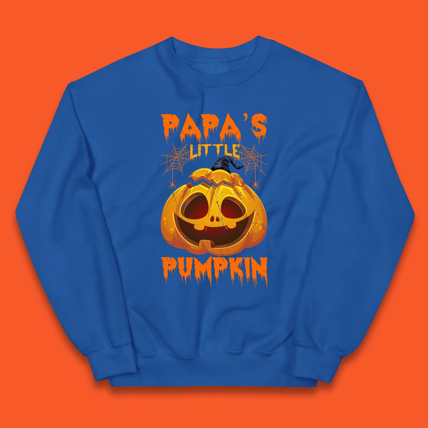 Papa's Little Pumpkin Halloween Jack-o-lantern Witch Hat Scary Evil Pumpkin Kids Jumper
