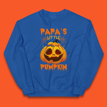 Papa's Little Pumpkin Halloween Jack-o-lantern Witch Hat Scary Evil Pumpkin Kids Jumper