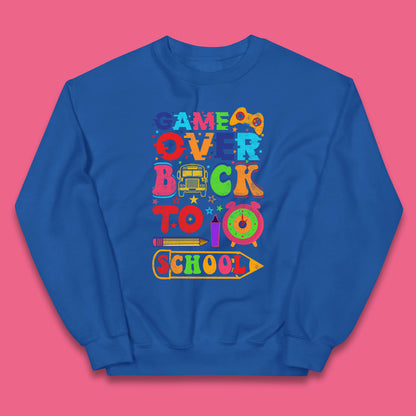 Game Over Back To School Gaming Lover Colorful School Costume Gift Kids Jumper