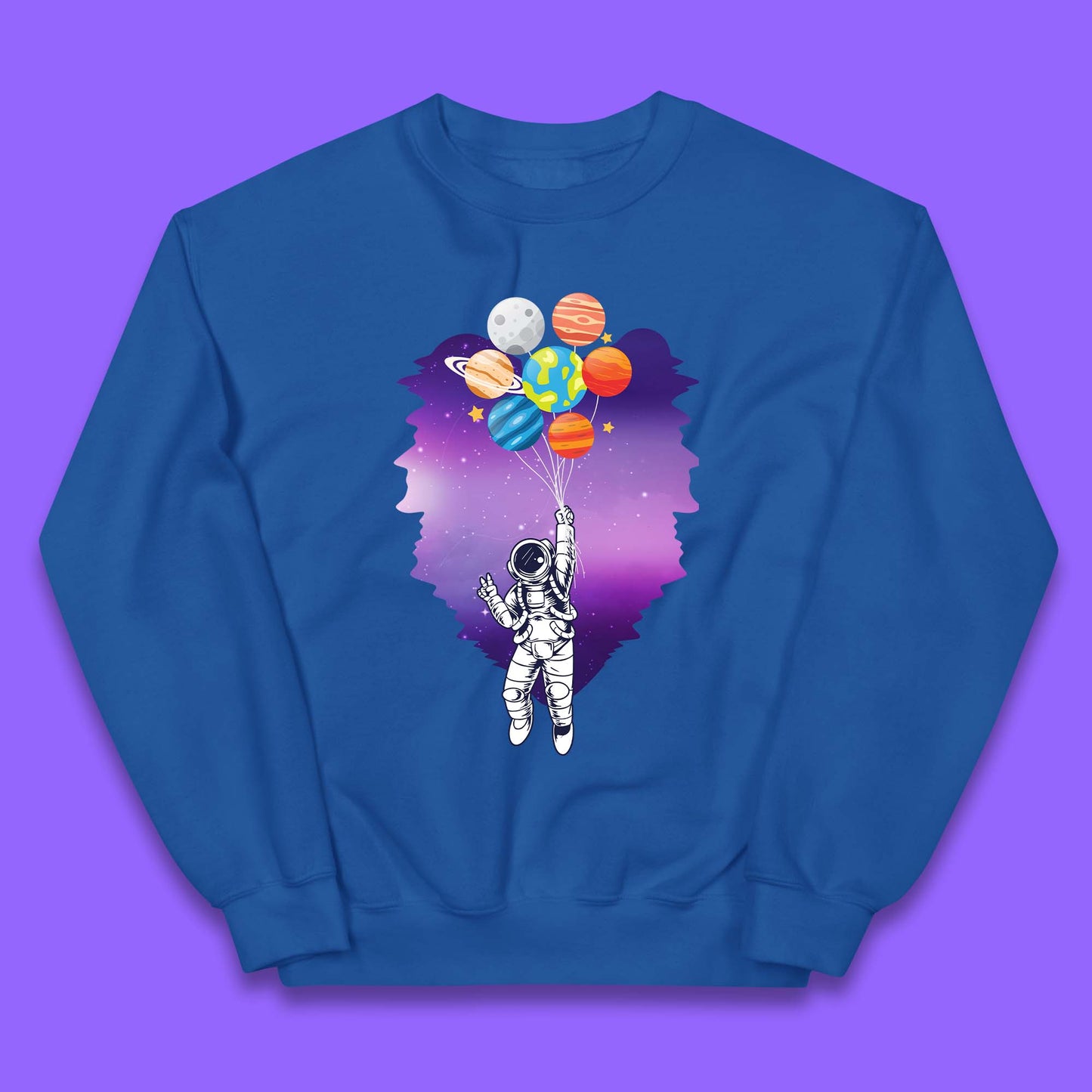 Astronaut Space Planets Balloons Kids Jumper