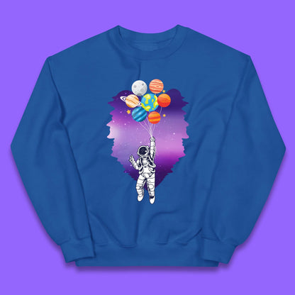 Astronaut Space Planets Balloons Kids Jumper