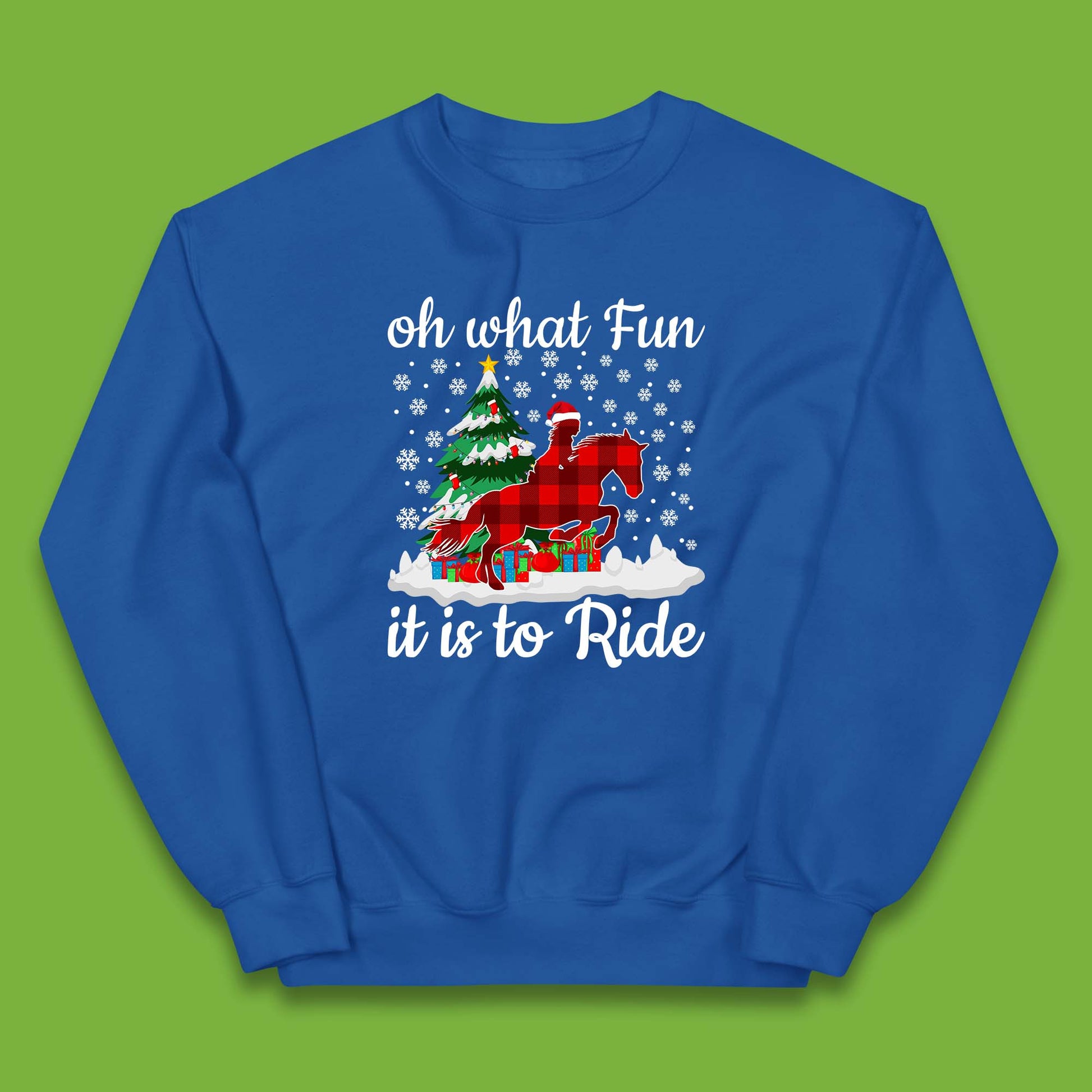 horse riding christmas kids jumper