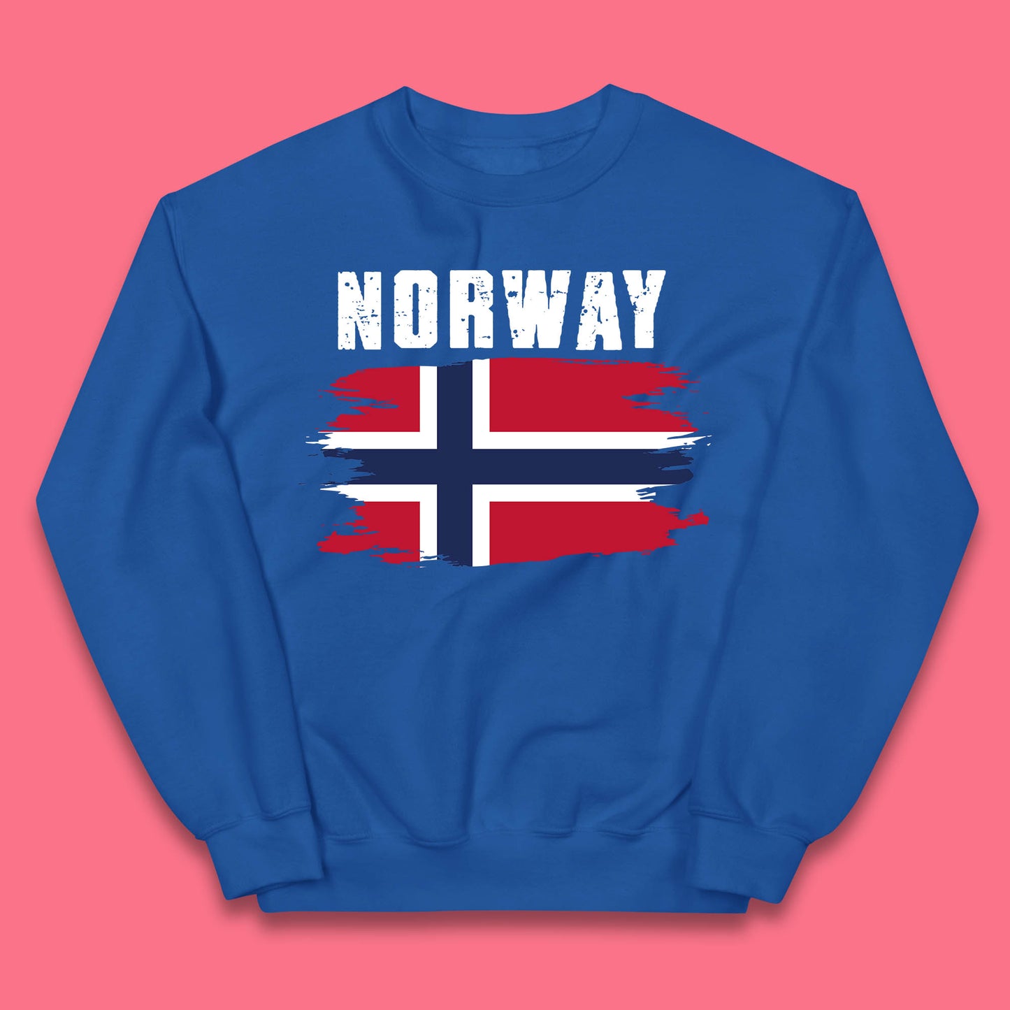 Distressed Norway Flag Kingdom Of Norway Patriotic Norwegian Flag Kids Jumper