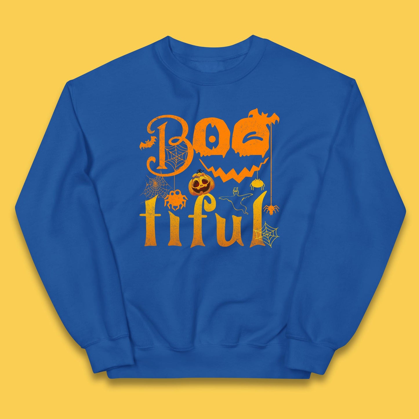 Bootiful Halloween Ghost Funny Boo Ghost Scary Spooky Season Kids Jumper