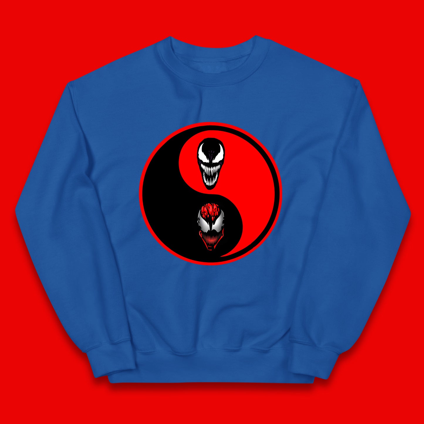 Marvel Comics Carnage And Venom Fictional Movie Character Anime Yin Yang Spoof Kids Jumper