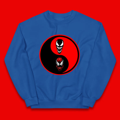 Marvel Comics Carnage And Venom Fictional Movie Character Anime Yin Yang Spoof Kids Jumper