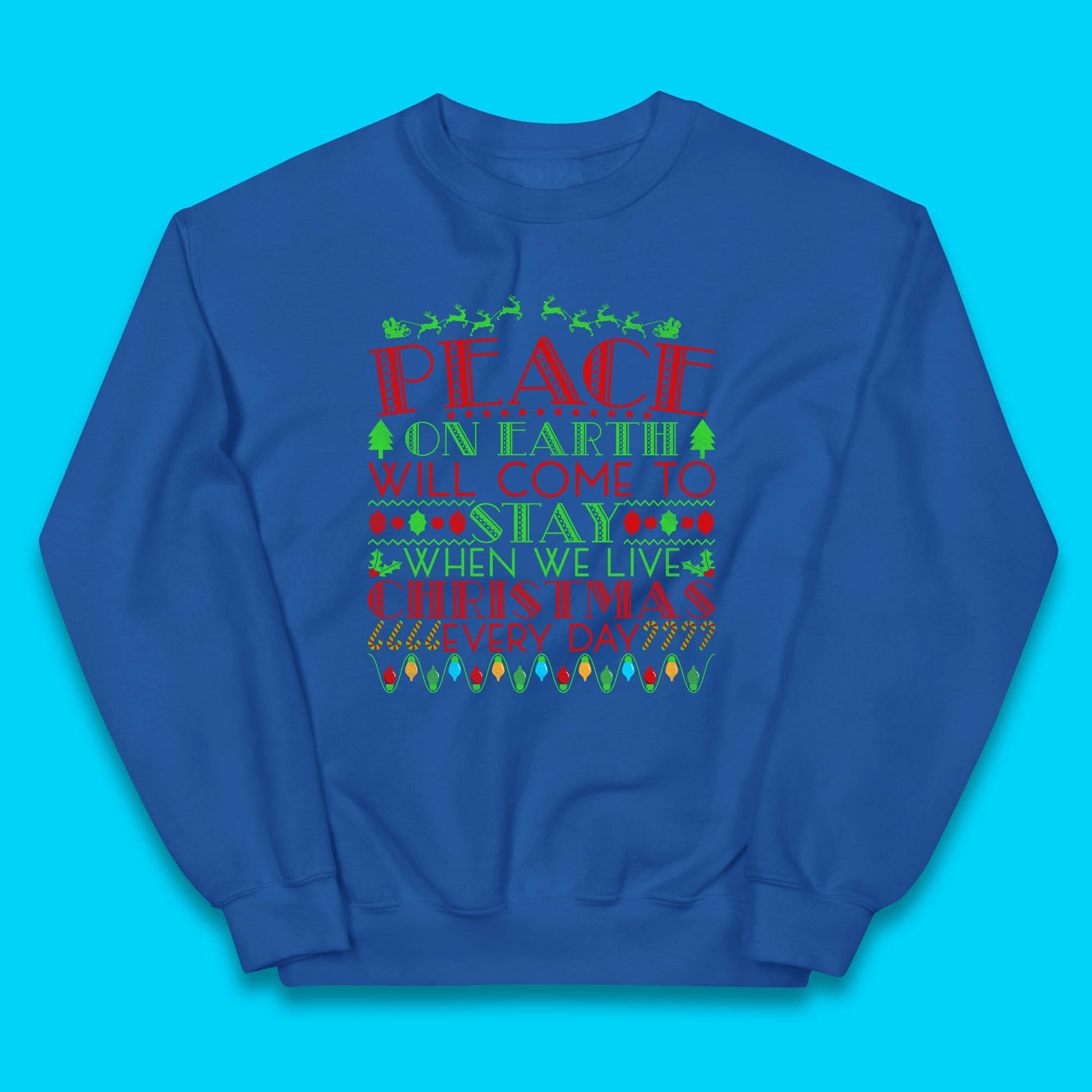 peace on earth christmas quote jumper