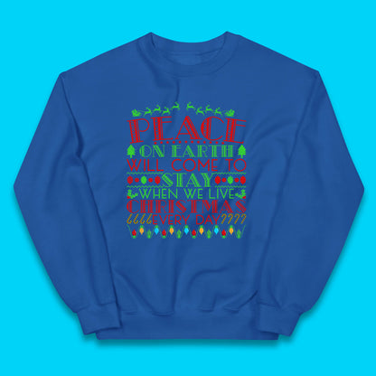 peace on earth christmas quote jumper