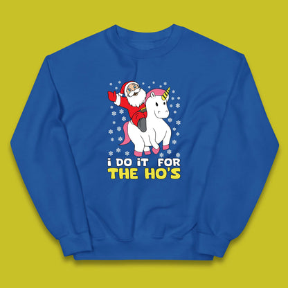 santa riding unicorn kids jumper