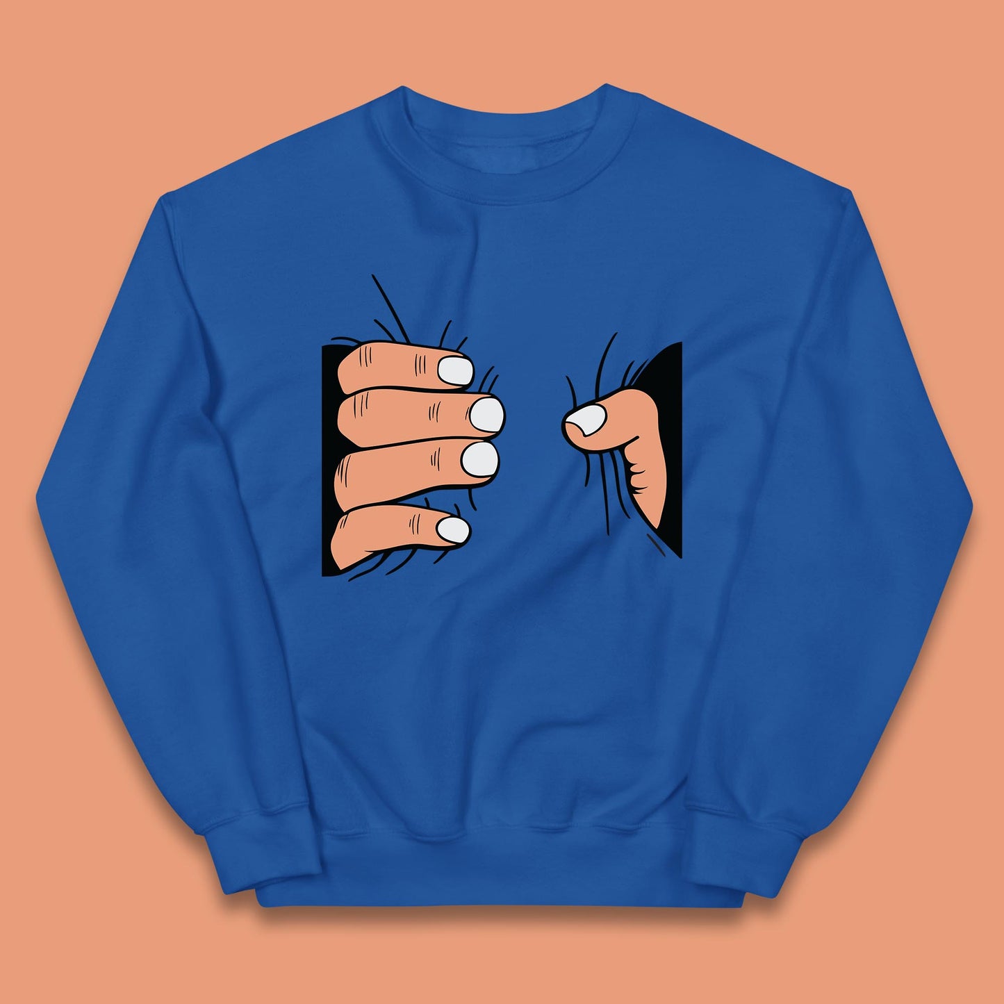 Crushing Handshake Big Hand Squeezing Funny Hand Grabbing Photographic Kids Jumper