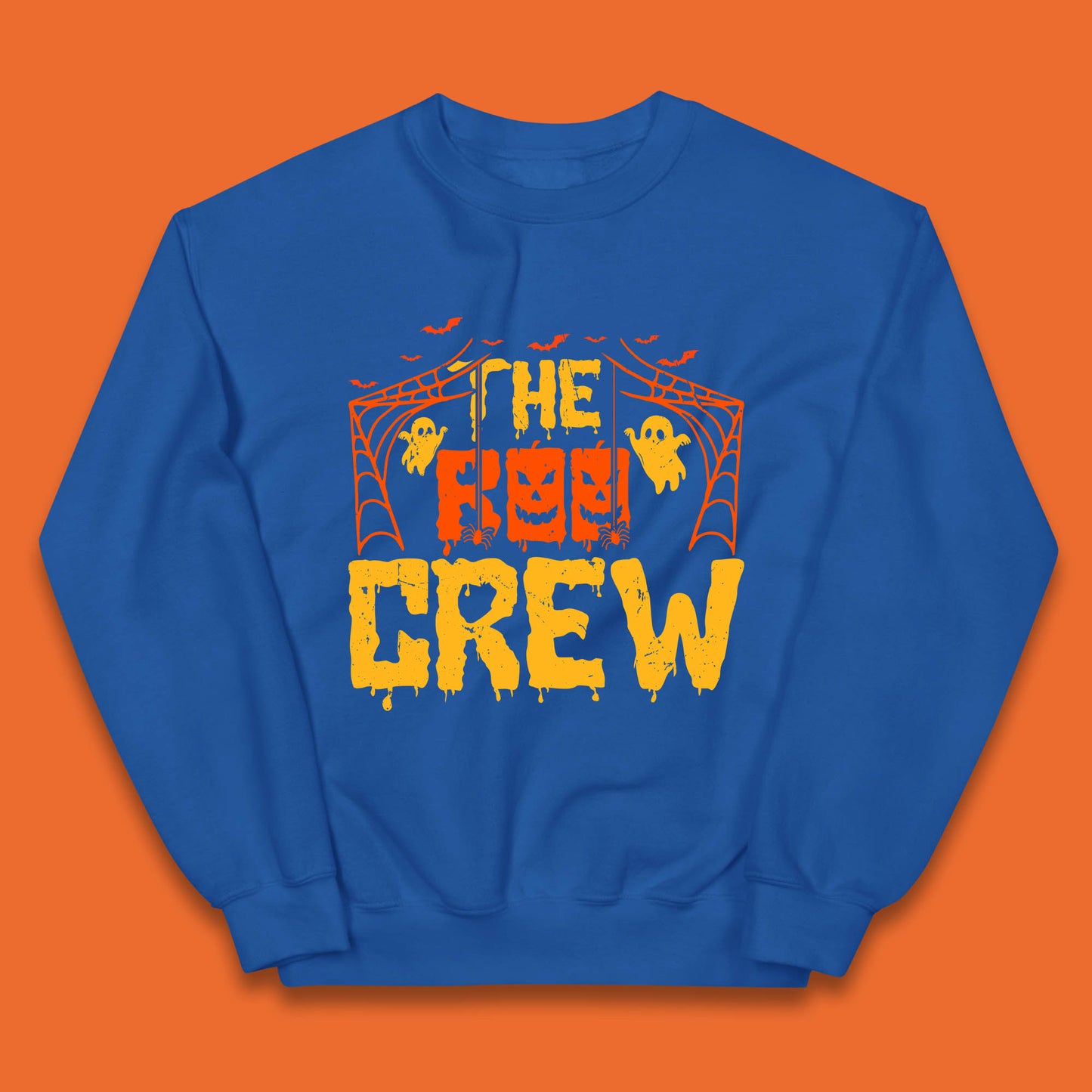 The Boo Crew Halloween Horror Spooky Boo Squad Matching Halloween Costume Kids Jumper