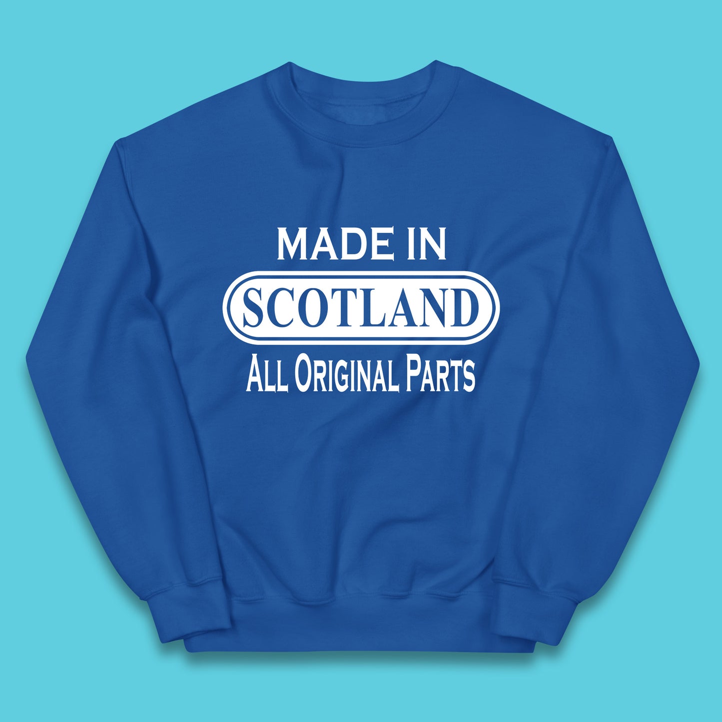 Made In Scotland All Original Parts Vintage Retro Birthday Country In United Kingdom UK Constituent Country Gift Kids Jumper
