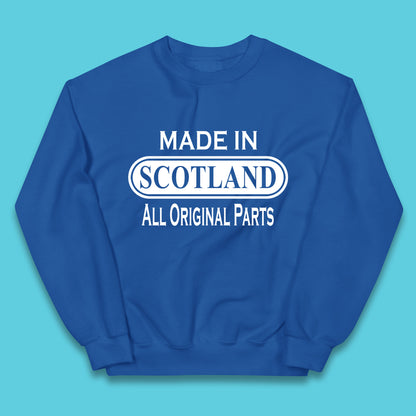 Made In Scotland All Original Parts Vintage Retro Birthday Country In United Kingdom UK Constituent Country Gift Kids Jumper